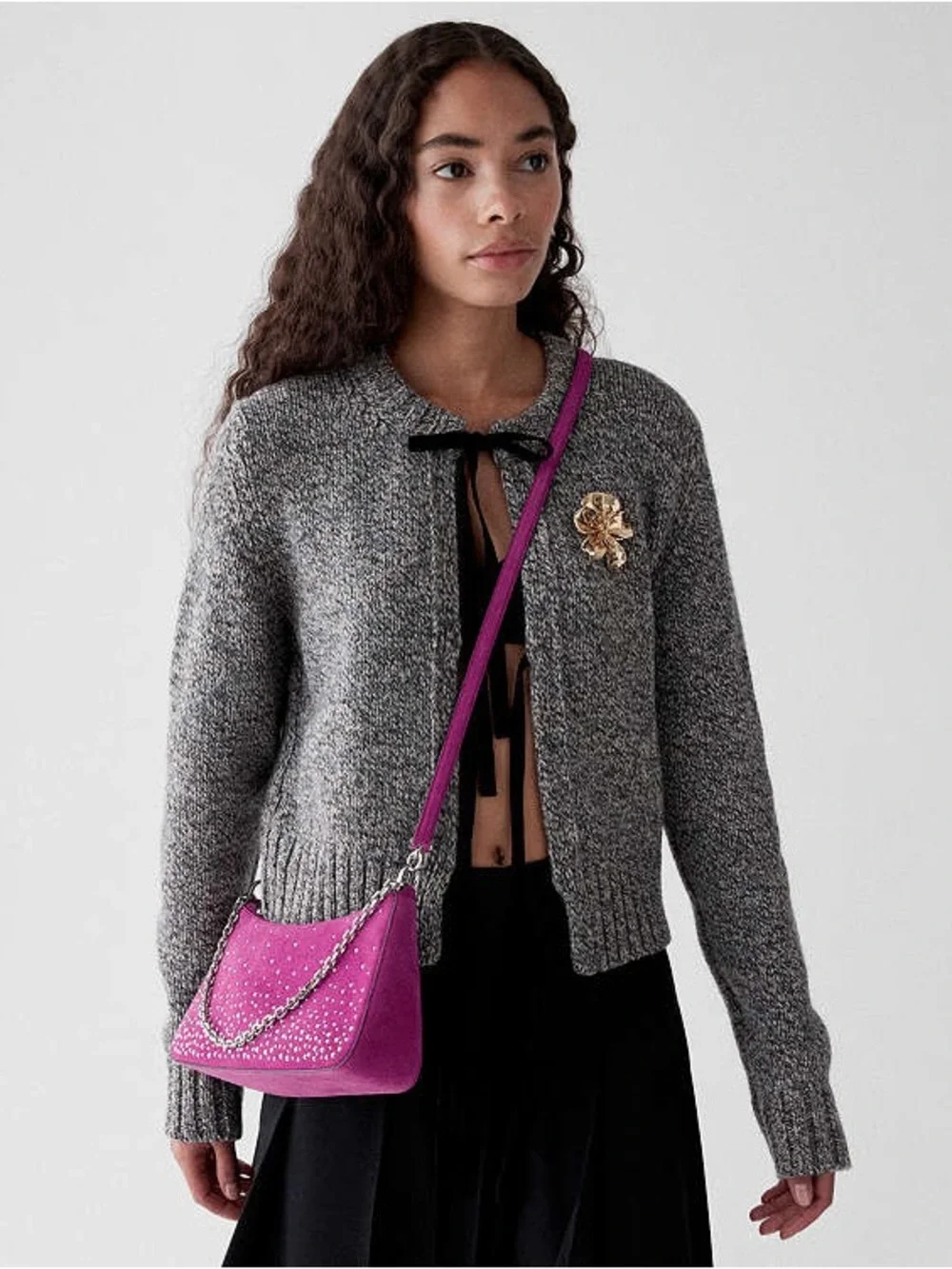 Kate Spade Margot Studded Suede Shoulder Bag Beet